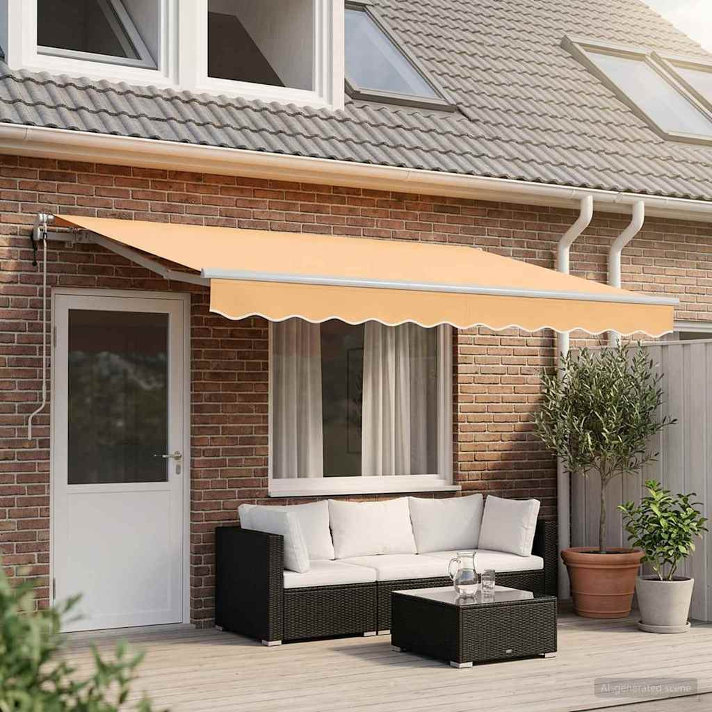 vidaXL Ausziehbare Markise Sand 400 x 350 cm Stoff und Aluminium