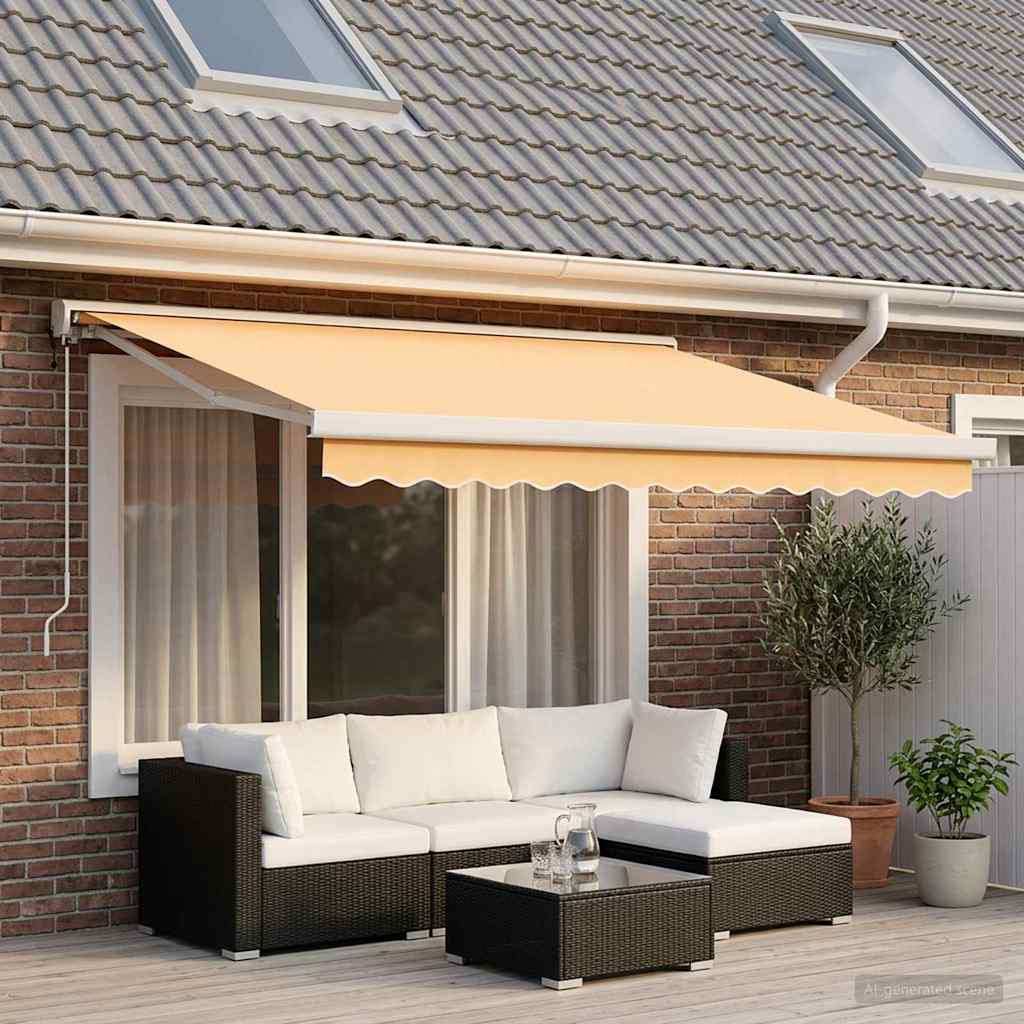 vidaXL Ausziehbare Markise Sand 300 x 250 cm Stoff und Metall