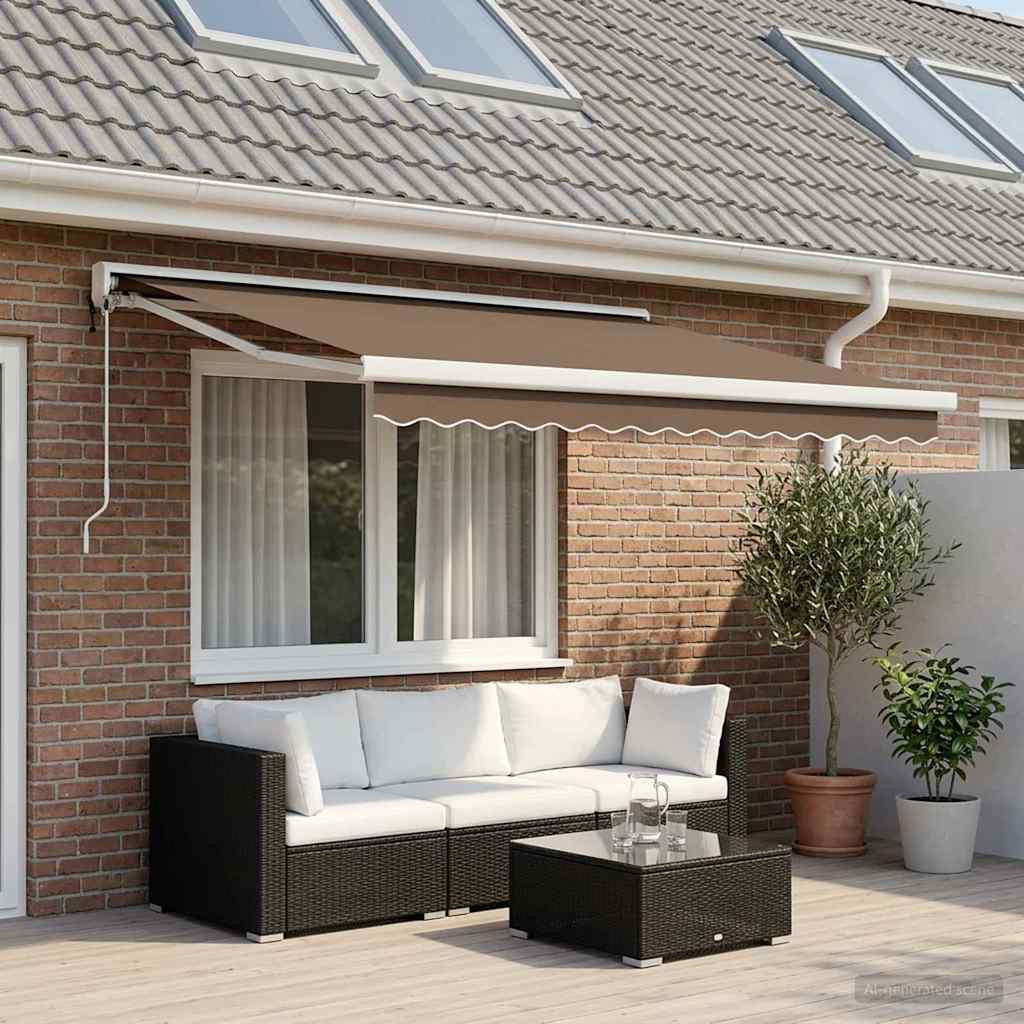 vidaXL Ausziehbare Markise Taupe 300 x 250 cm Stoff und Metall