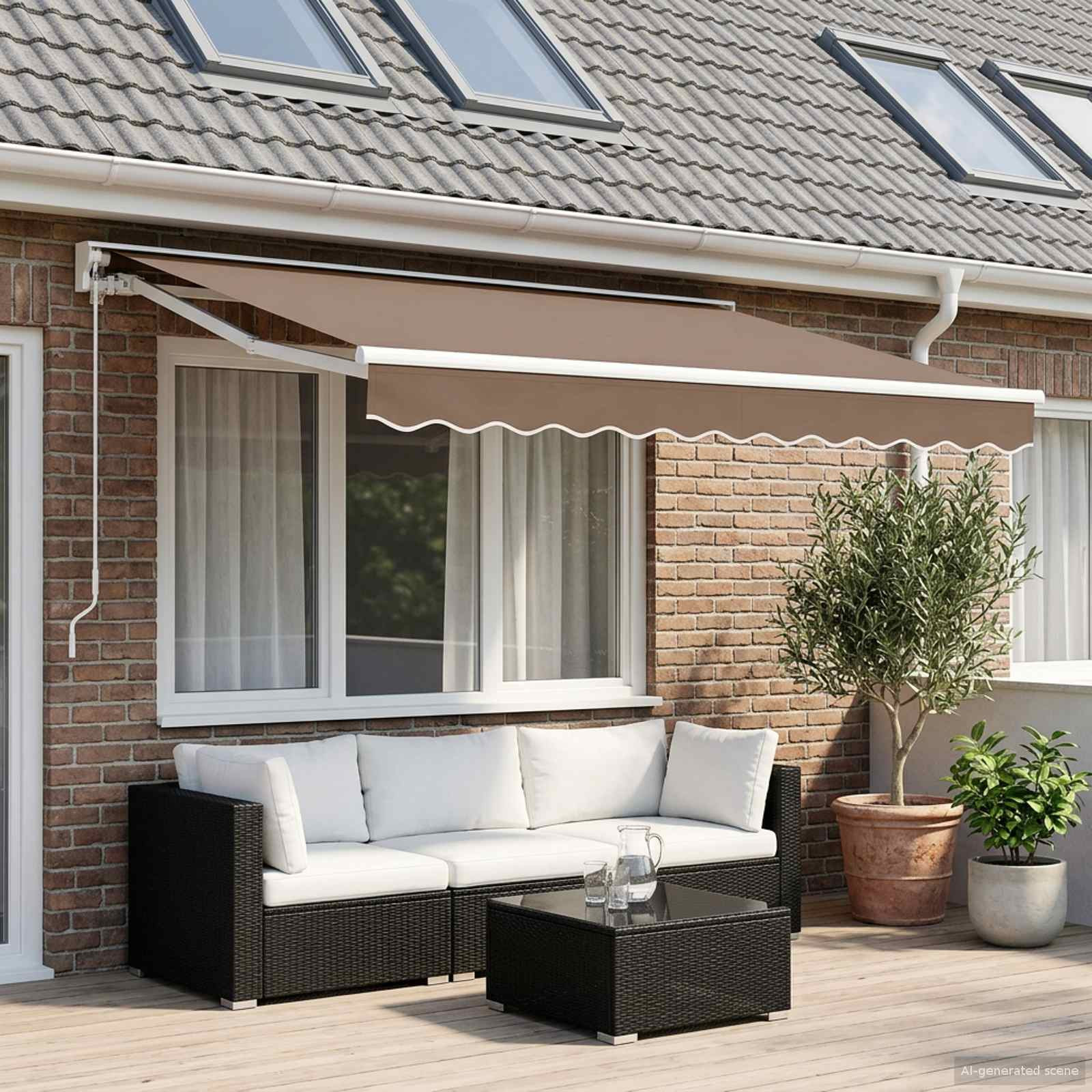 vidaXL Einziehbare Markise Taupe 3 x 2 m Polyester und Aluminium