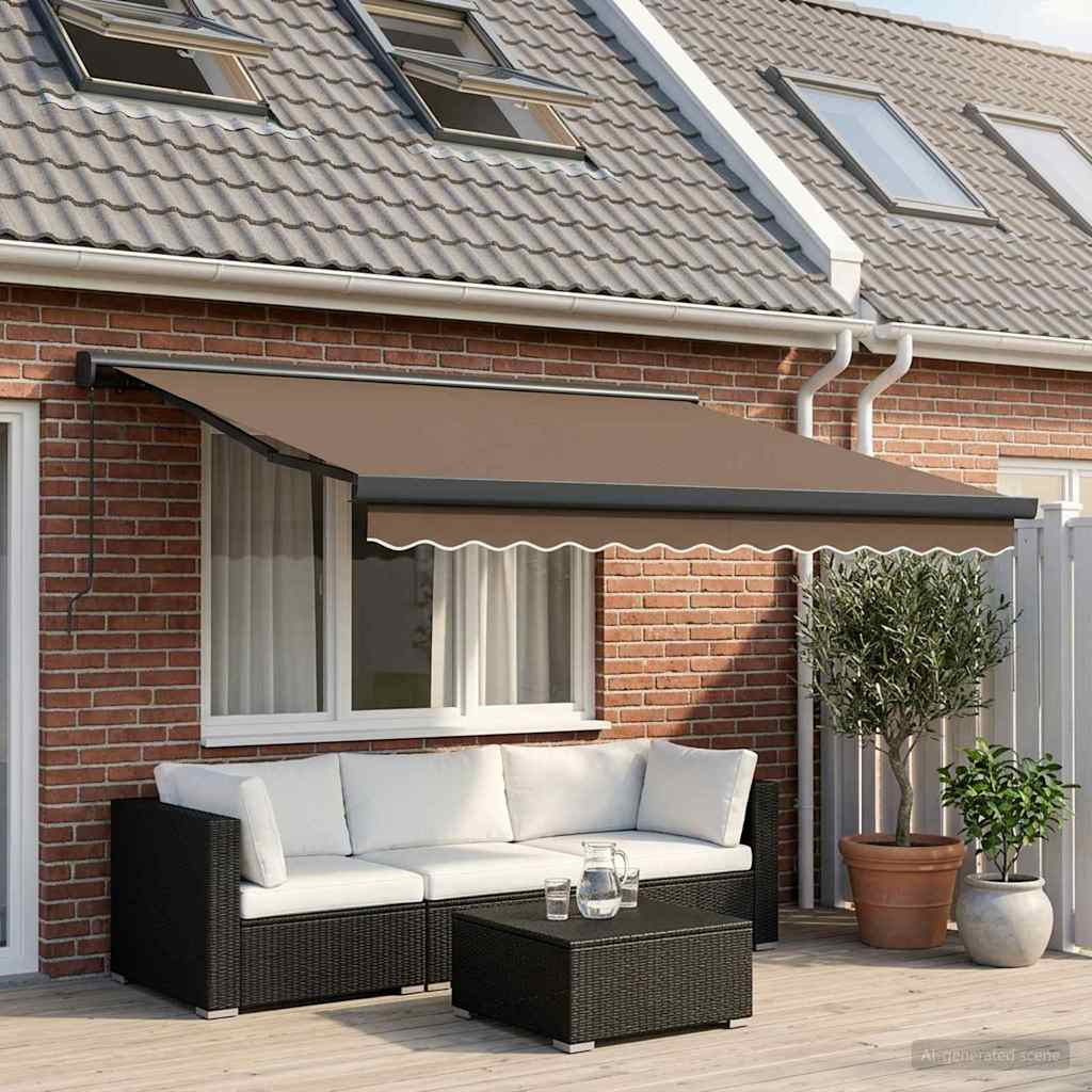 vidaXL Ausziehbare Markise Taupe 300 x 250 cm Leinen und Aluminium