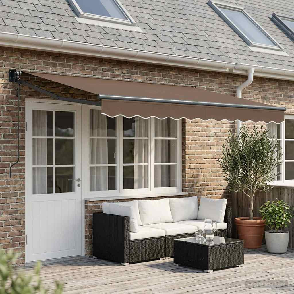 vidaXL Ausziehbare Markise Taupe 5 x 3 m Polyester und Metall