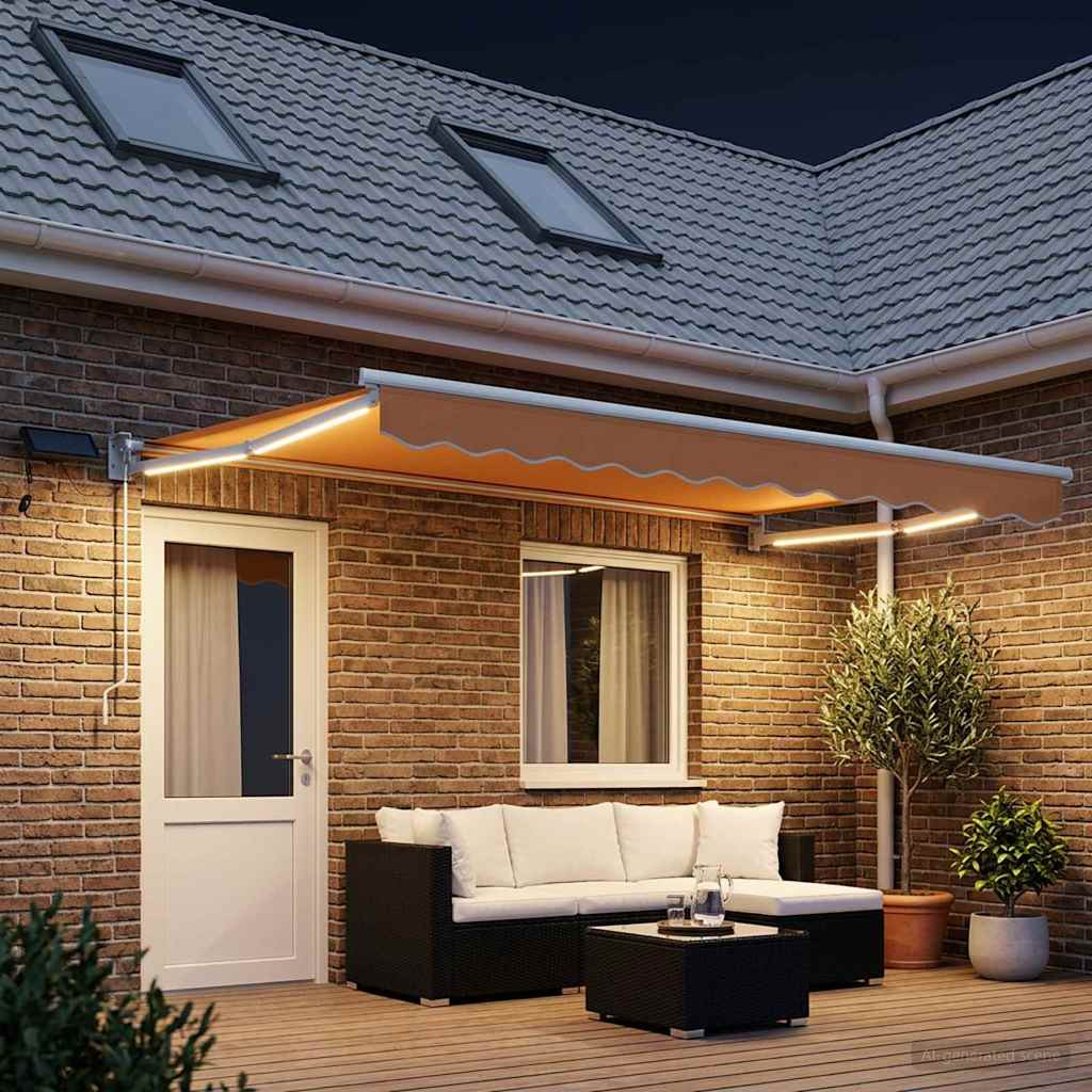vidaXL Manuelle Gelenkarmmarkise mit LEDs Sand