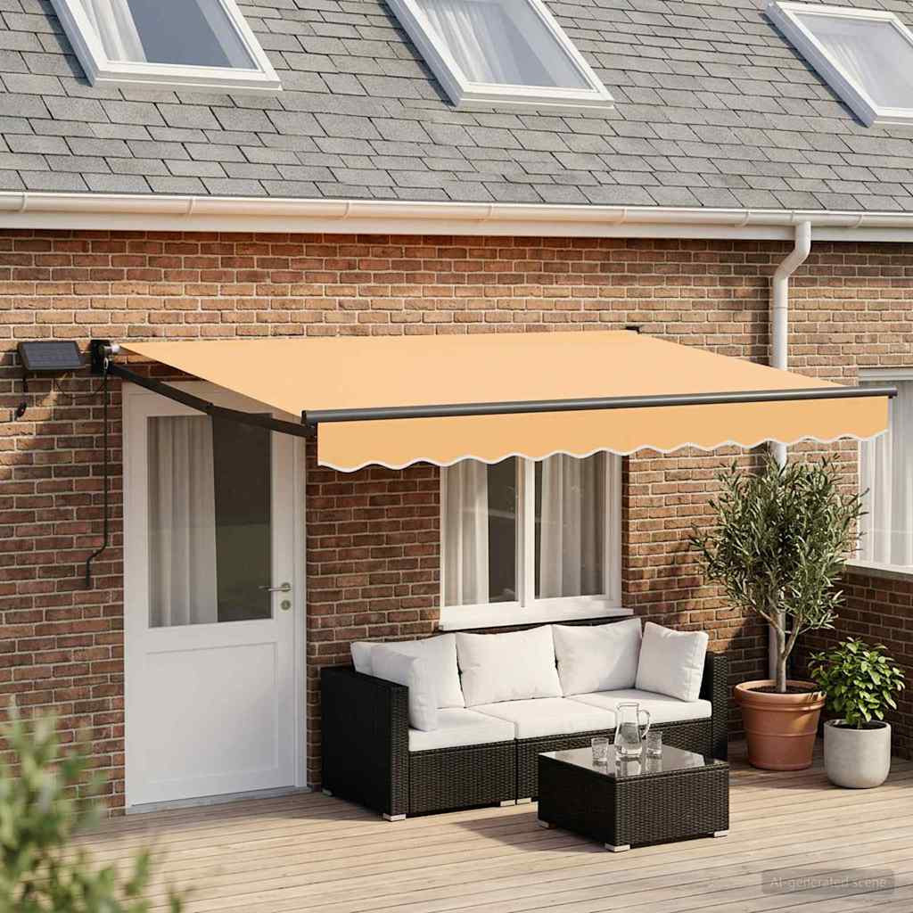 vidaXL Manuelle Gelenkarmmarkise mit LEDs Sand