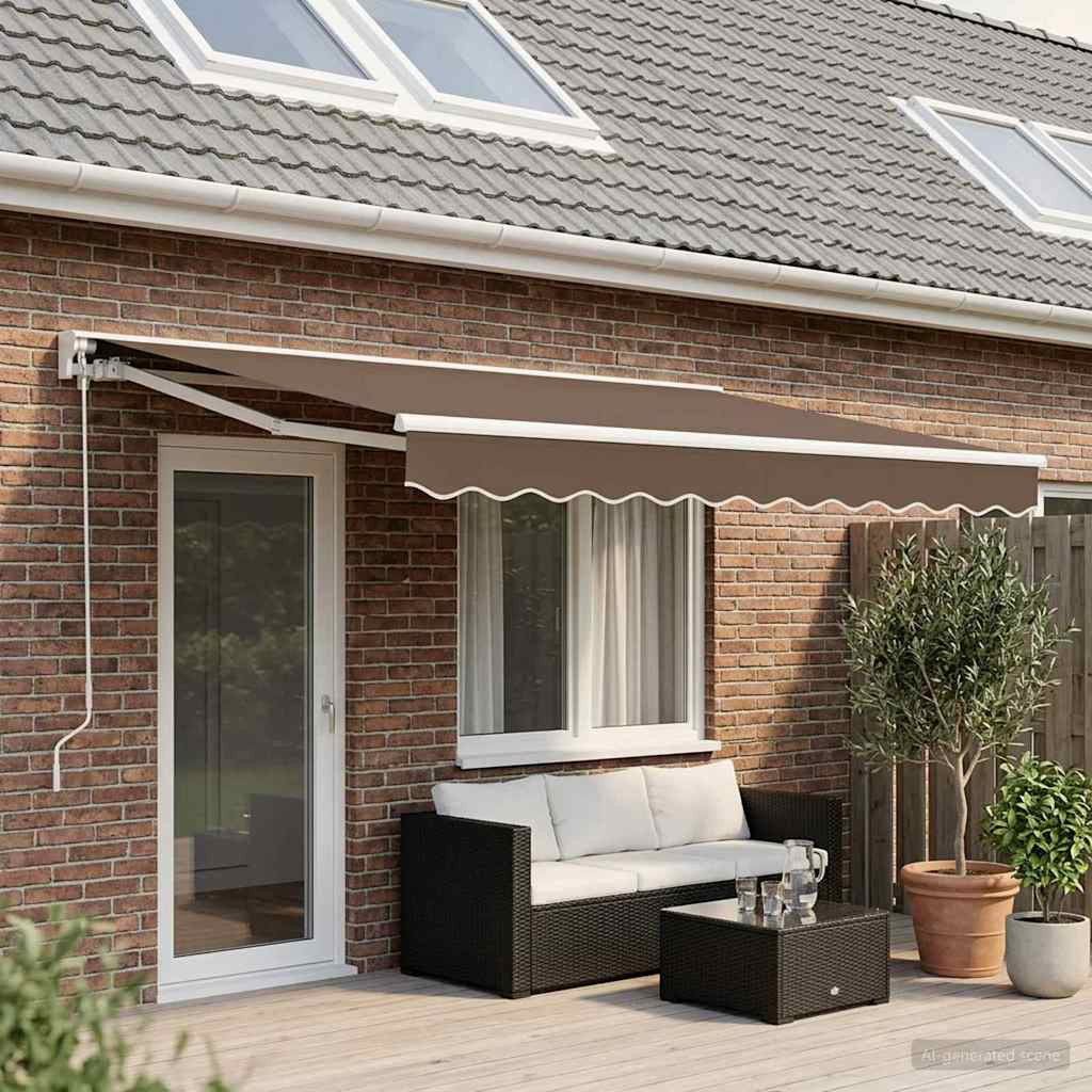 vidaXL Manuell einziehbare Markise Taupe 4 × 3,5 m