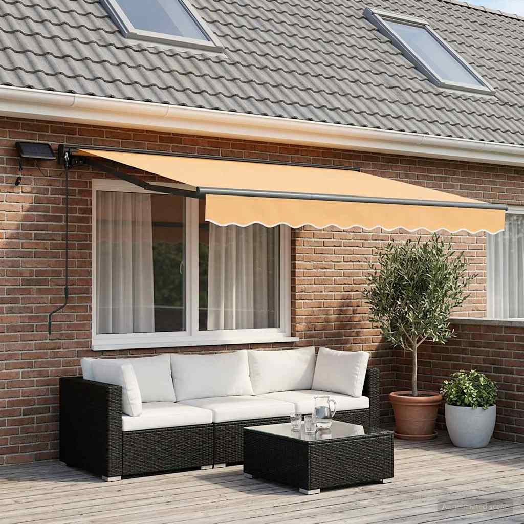 vidaXL Manueller Markisenrahmen mit LEDs Sand 3 x 2,5 m