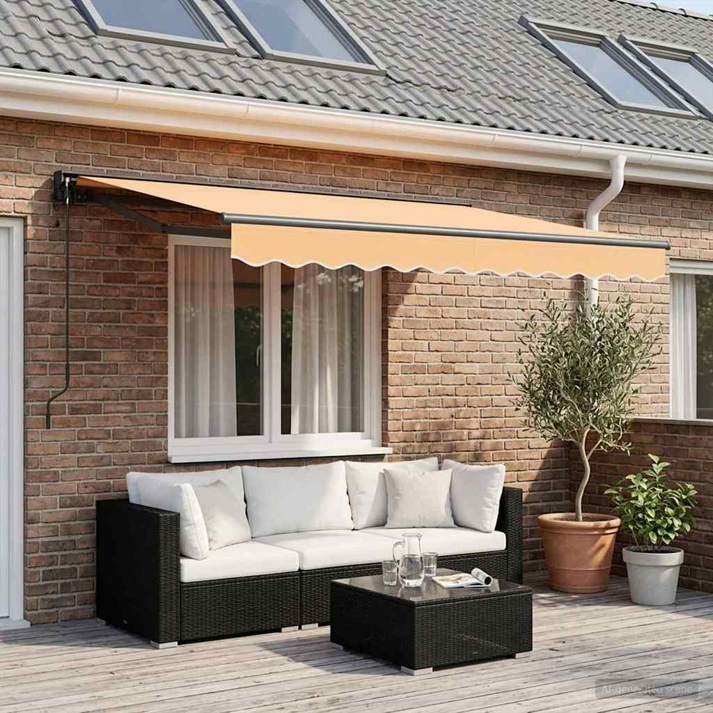 vidaXL Einziehbare Markise Sand 3 x 2,5 m Polyester und Aluminium