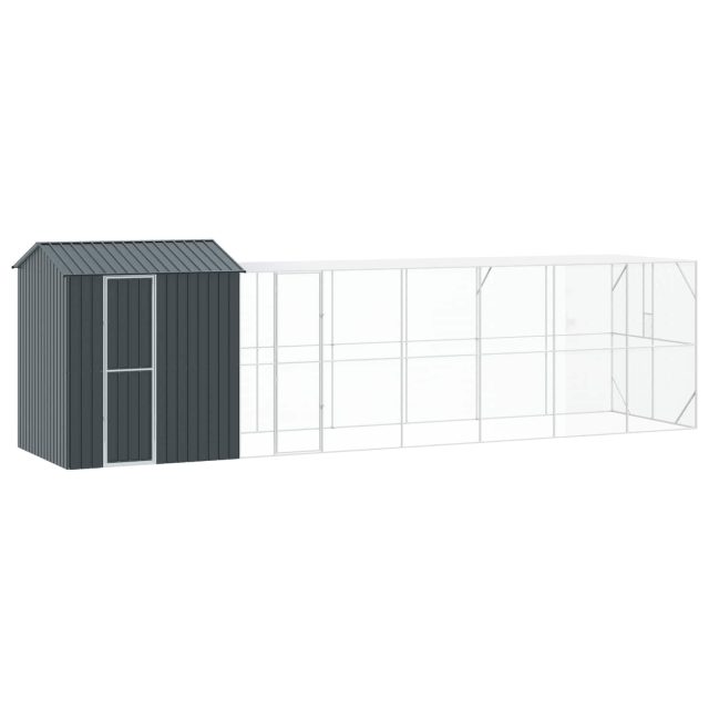 vidaXL Vogelkäfig Anthrazit 824 x 208 x 247 cm Verzinkter Stahl