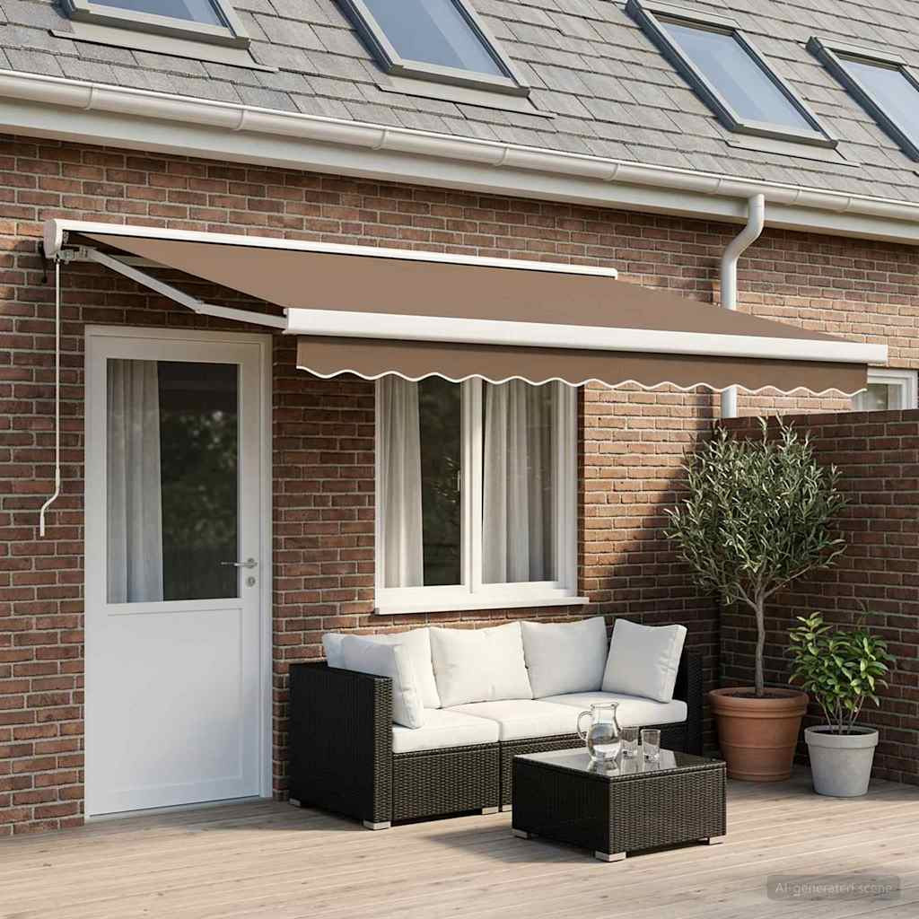 vidaXL Ausziehbare Markise Taupe 500 x 300 cm Stoff und Metall
