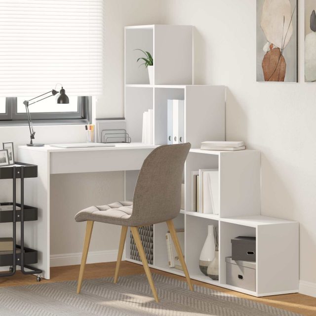 vidaXL Eck-Schreibtisch Weiß 101,5 x 149,5 x 149,5 cm Holzwerkstoff