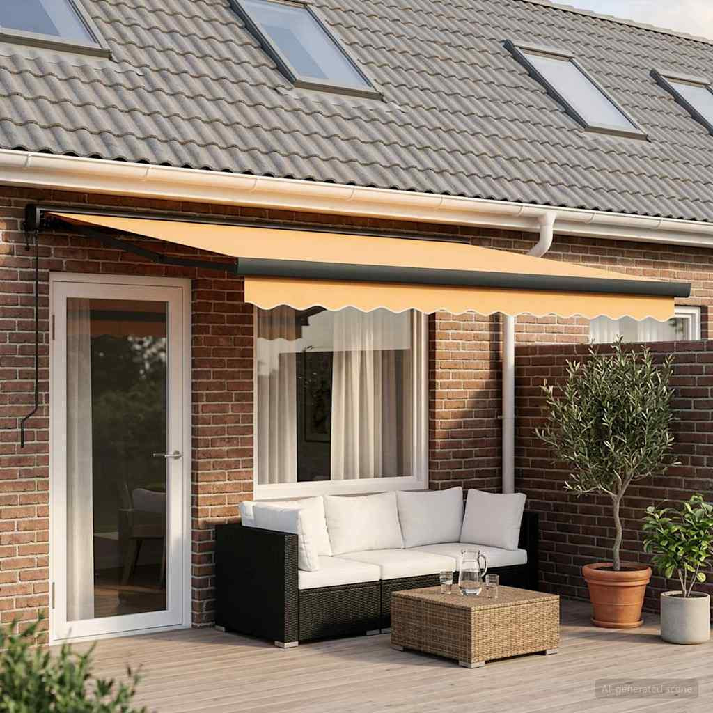 vidaXL Ausziehbare Markise Sand 500 x 300 cm Stoff und Metall
