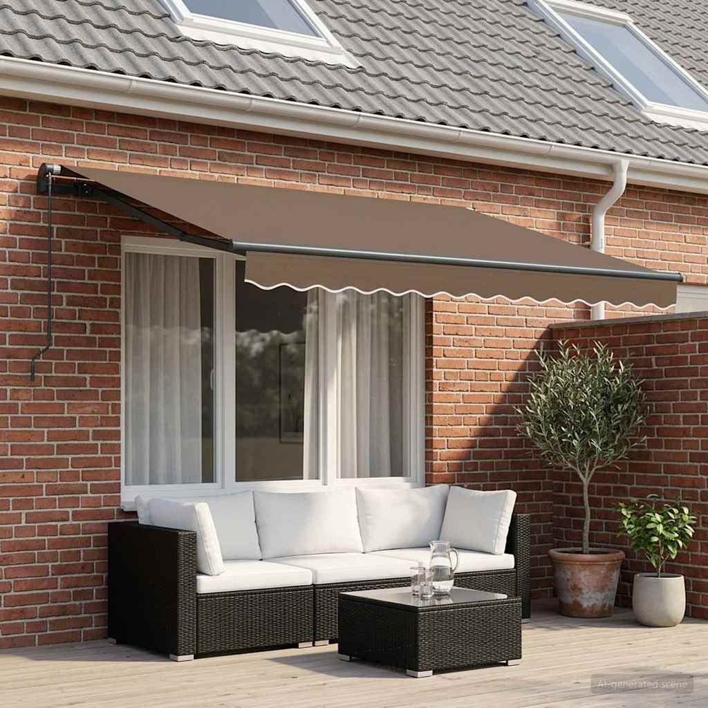 vidaXL Einziehbare Markise Taupe 3 x 2 m Stoff