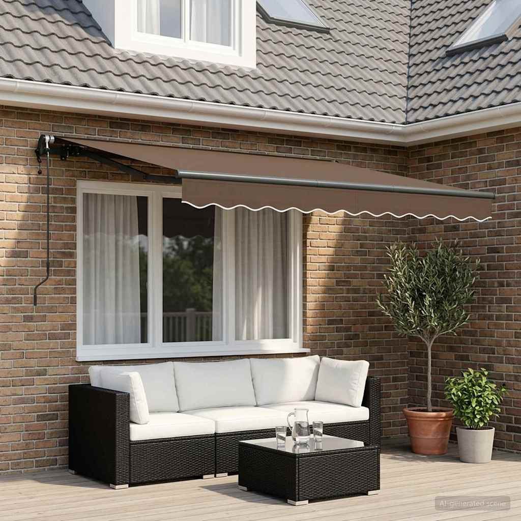 vidaXL Einziehbare Markise Taupe 3 x 2 m Stoff