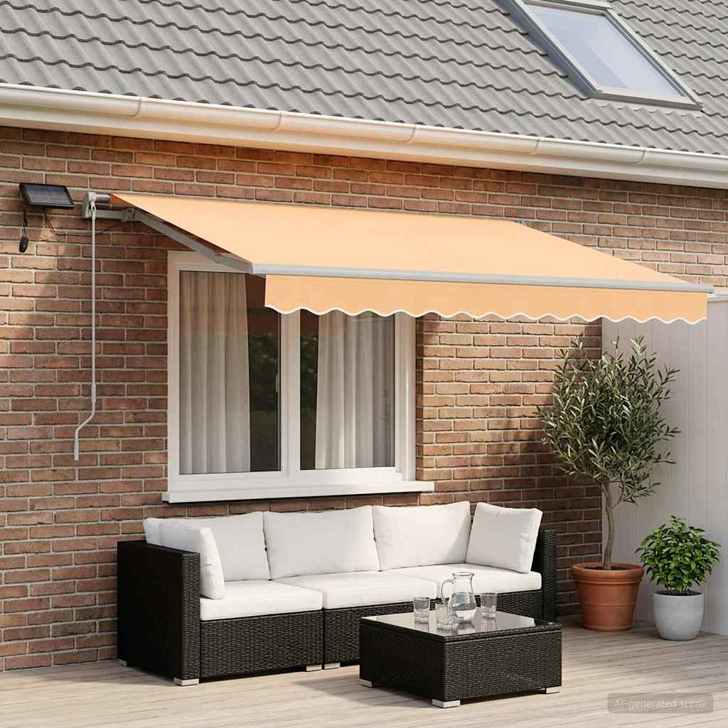 vidaXL Ausziehbare Markise Sand 350 x 250 cm Stoff und Aluminium