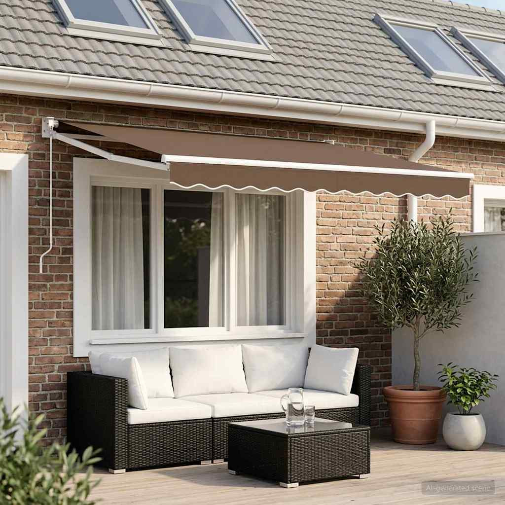 vidaXL Ausziehbare Markise Taupe 3,5 x 2 m