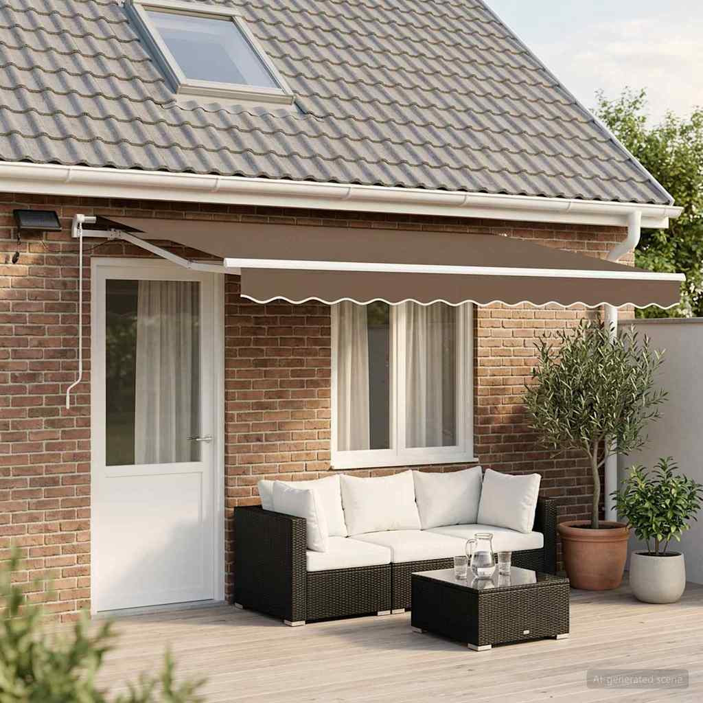 vidaXL Ausziehbare Markise Taupe 450 x 300 cm Stoff und Aluminium