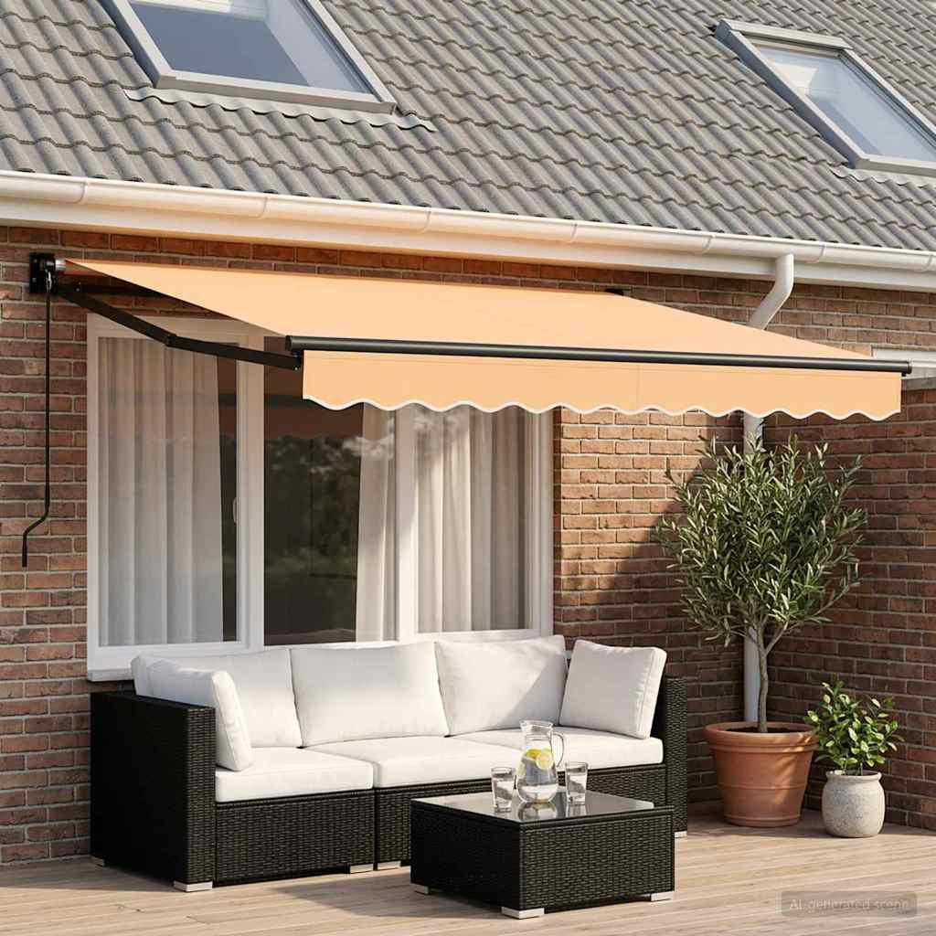 vidaXL Ausziehbare Markise Sand 3,5 x 2 m 100% Polyester und Aluminium