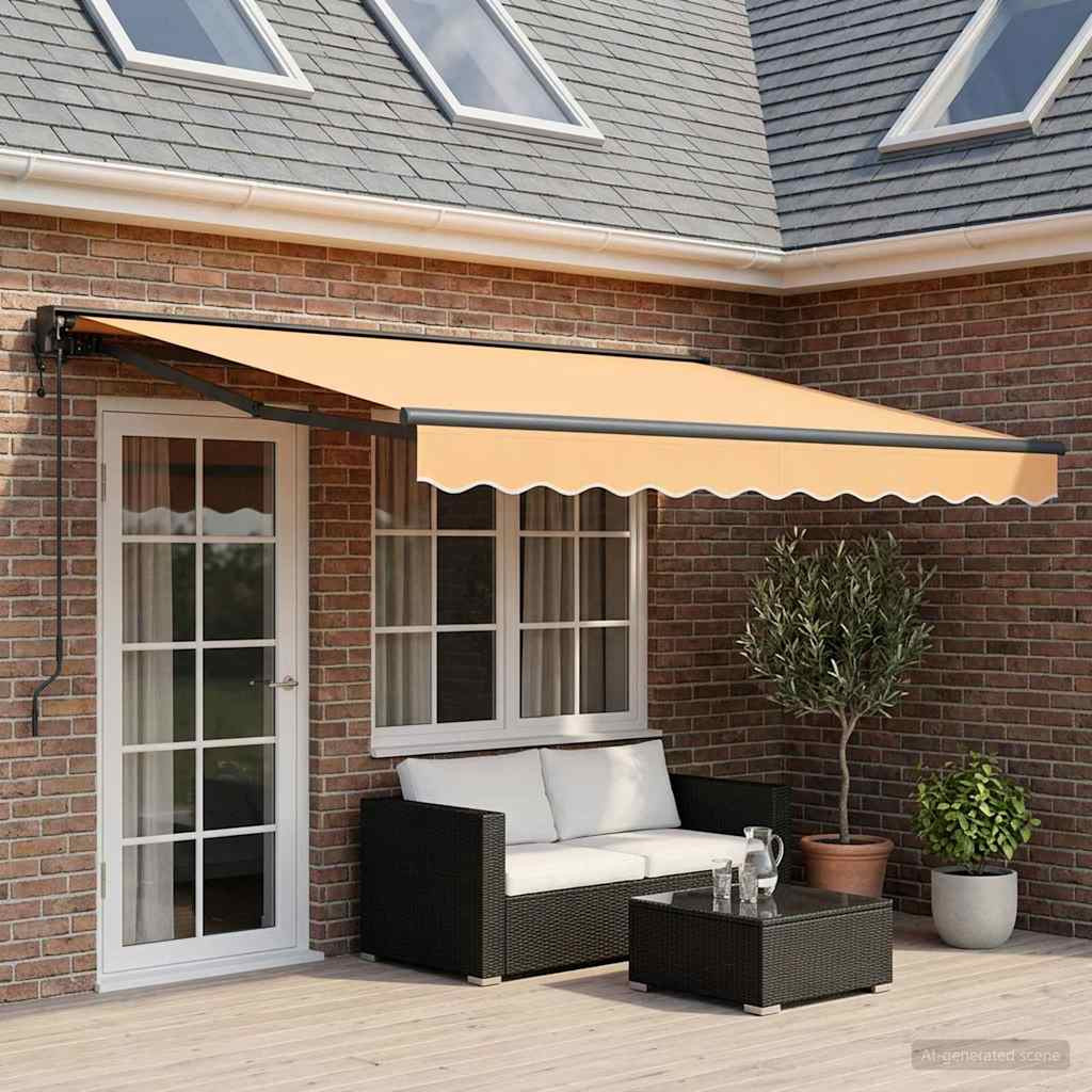vidaXL Einziehbare Markise Sand 5 x 3 m Polyester und Aluminium
