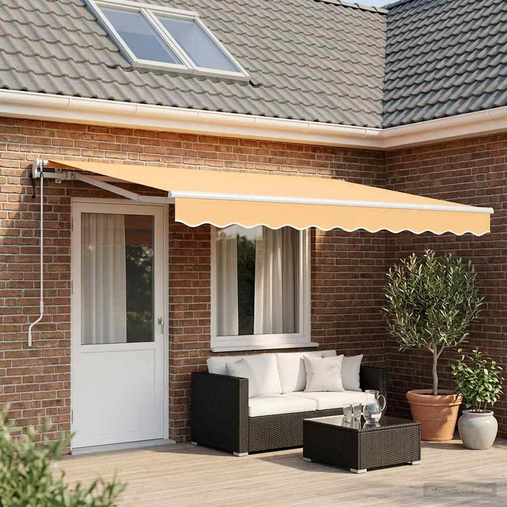 vidaXL Ausziehbare Markise Sand 450 x 300 cm Polyester