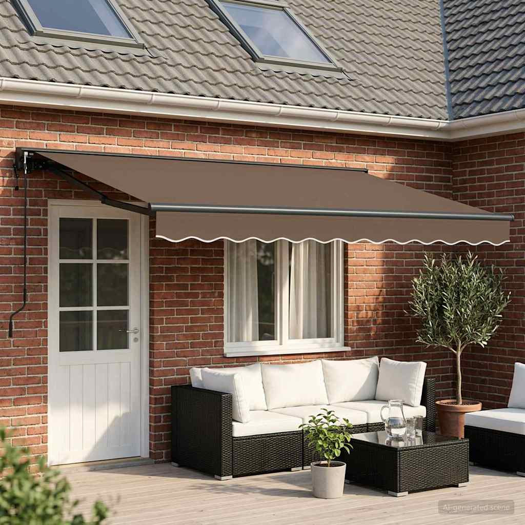 vidaXL Einziehbare Markise Taupe 5 x 3 m Polyester und Aluminium