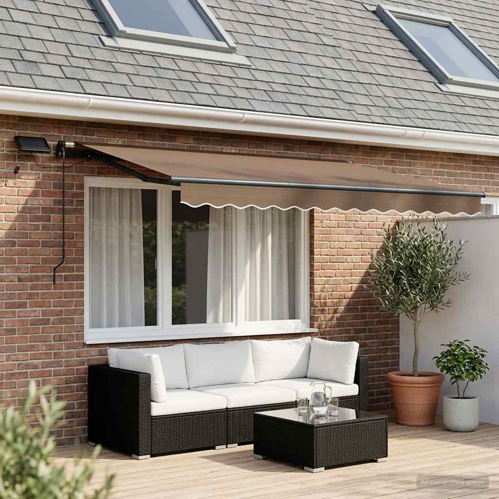 vidaXL Ausziehbare Markise Taupe 350 x 250 cm Stoff und Aluminium