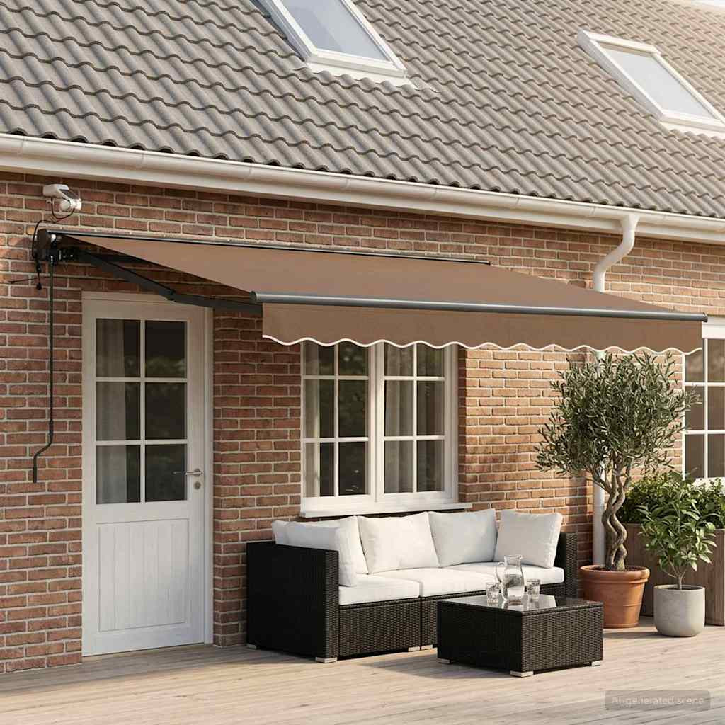 vidaXL Elektrische ausziehbare Markise Taupe 5 x 3 m