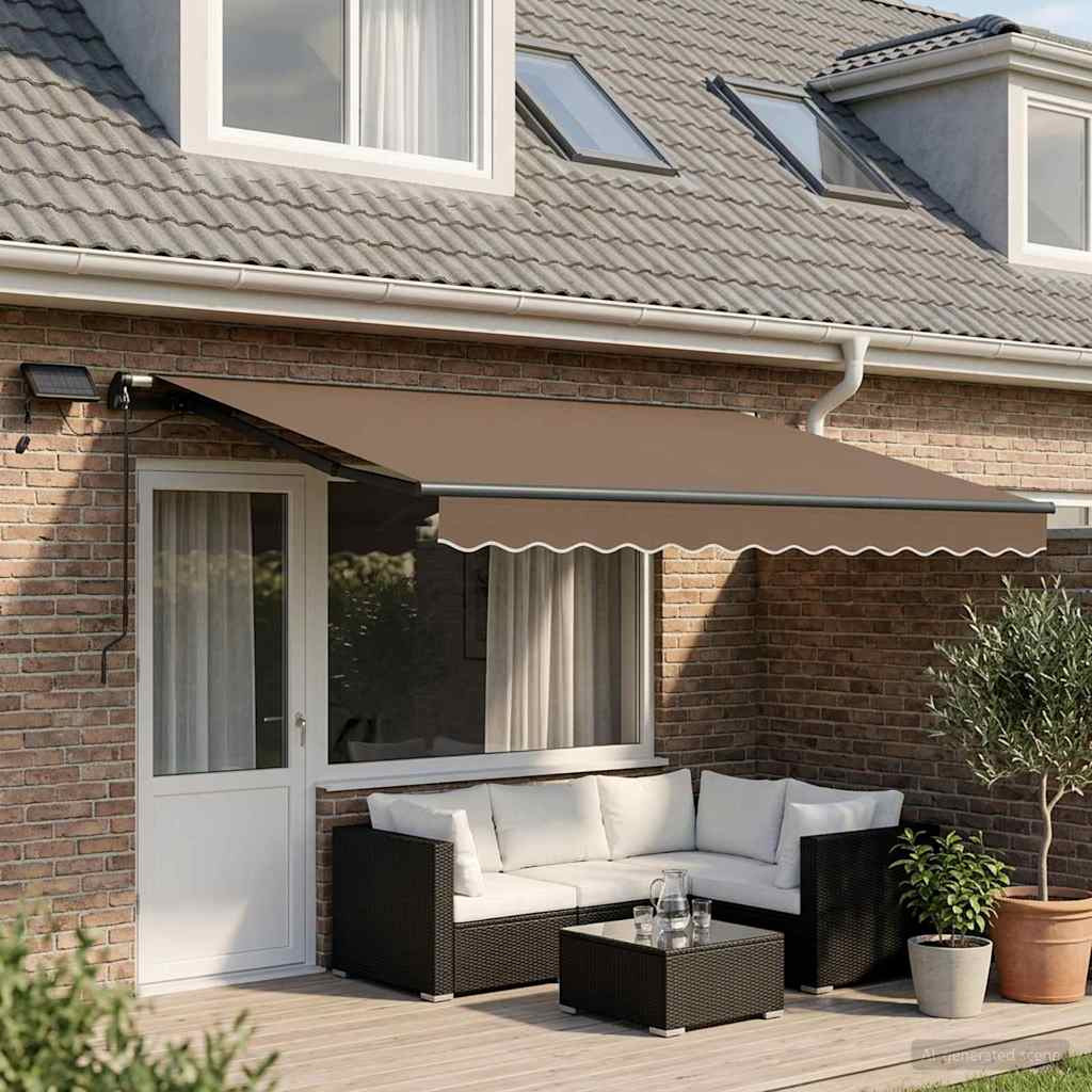 vidaXL Ausziehbare Markise Taupe 450 x 300 cm Stoff und Aluminium