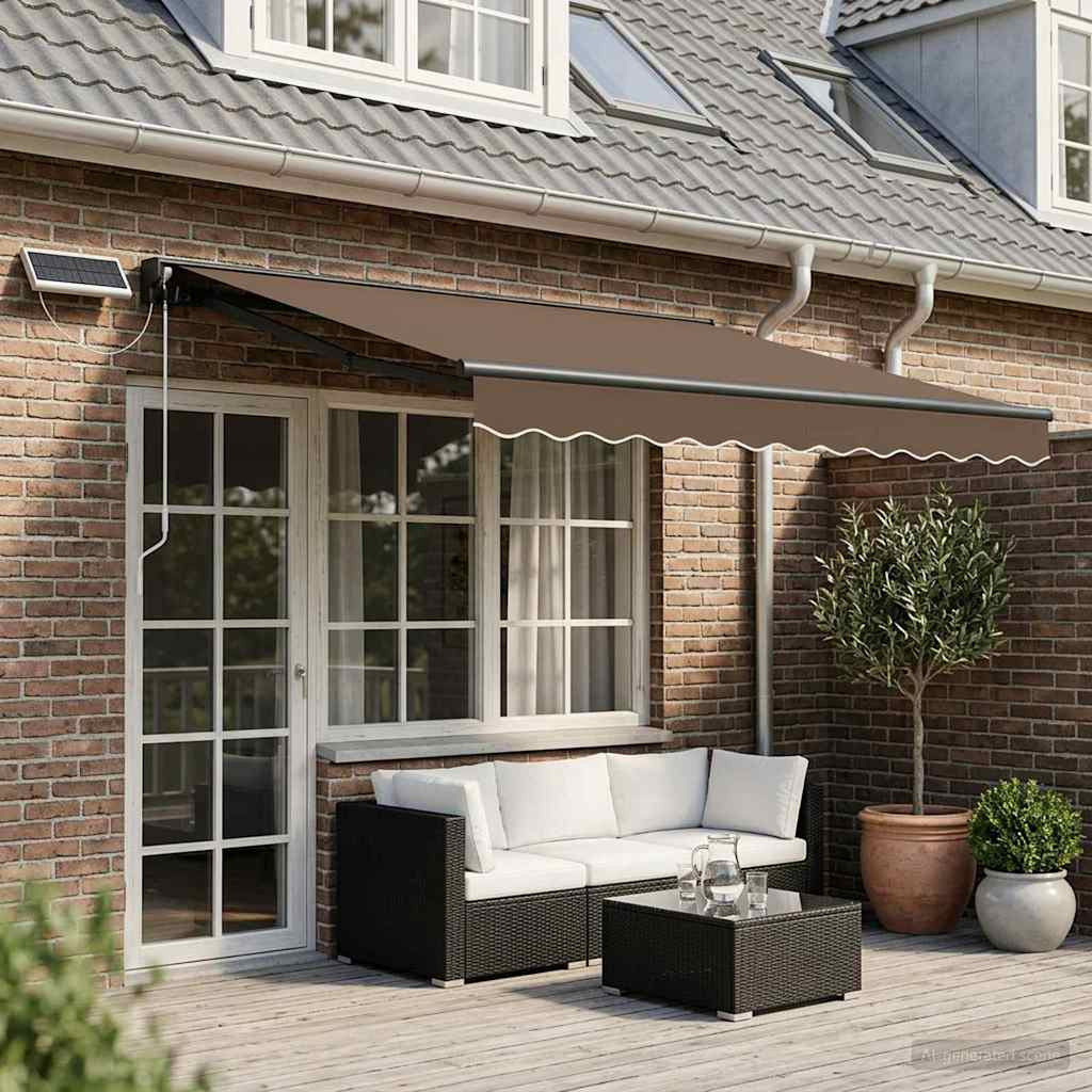 vidaXL Elektrische ausziehbare Markise Taupe 5 x 3 m