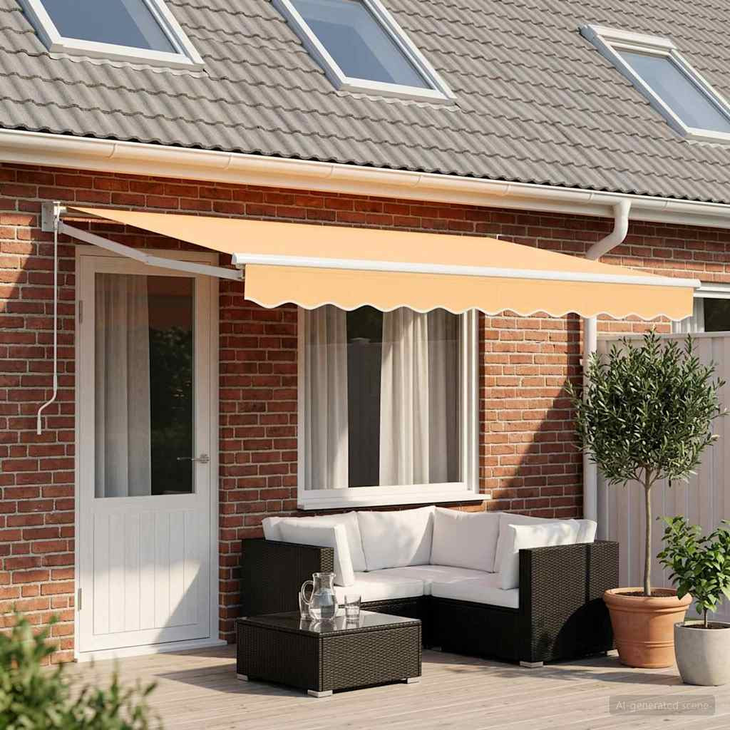 vidaXL Ausziehbare Markise Sand 4,5 × 3 m 100% Polyester und Aluminium