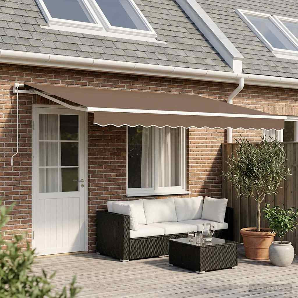 vidaXL Ausziehbare Markise Taupe 500 x 350 cm Polyester und Aluminium