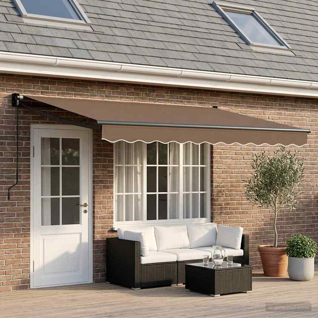 vidaXL Ausziehbare Markise Taupe 4,5 × 3 m