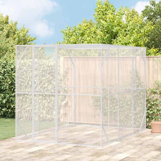 vidaXL Vogelkäfig Anthrazit 210 x 304 x 213 cm Verzinkter Stahl