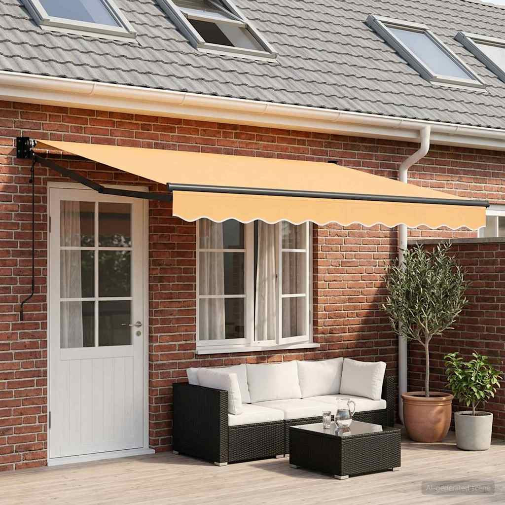 vidaXL Ausziehbare Markise Sand 4,5 × 3 m Polyester und Metall