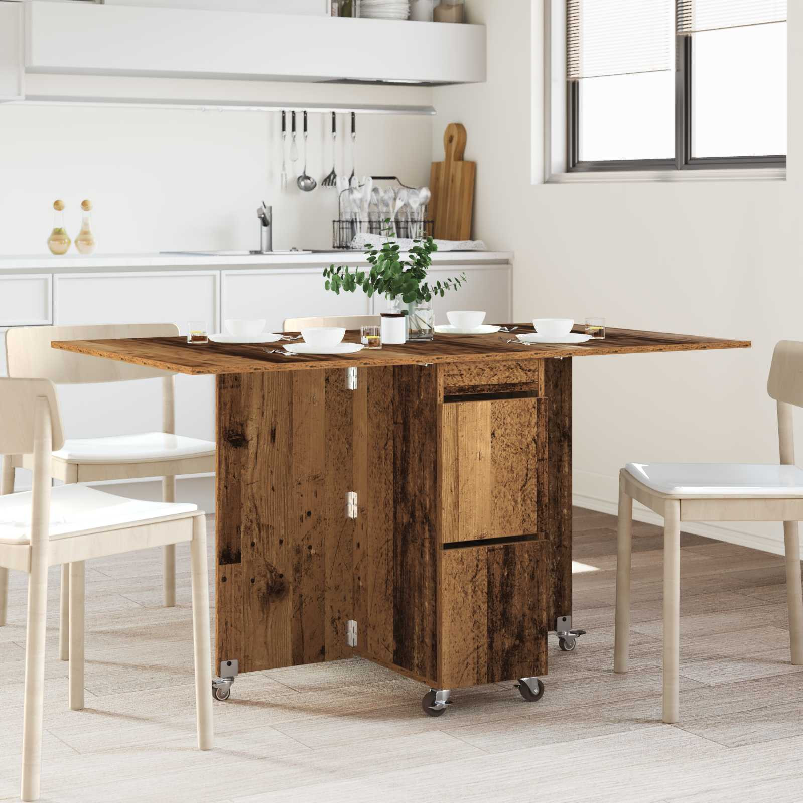 vidaXL Esstisch 140 x 80 x 77 cm Holzwerkstoff Altholz Rechtwinklig