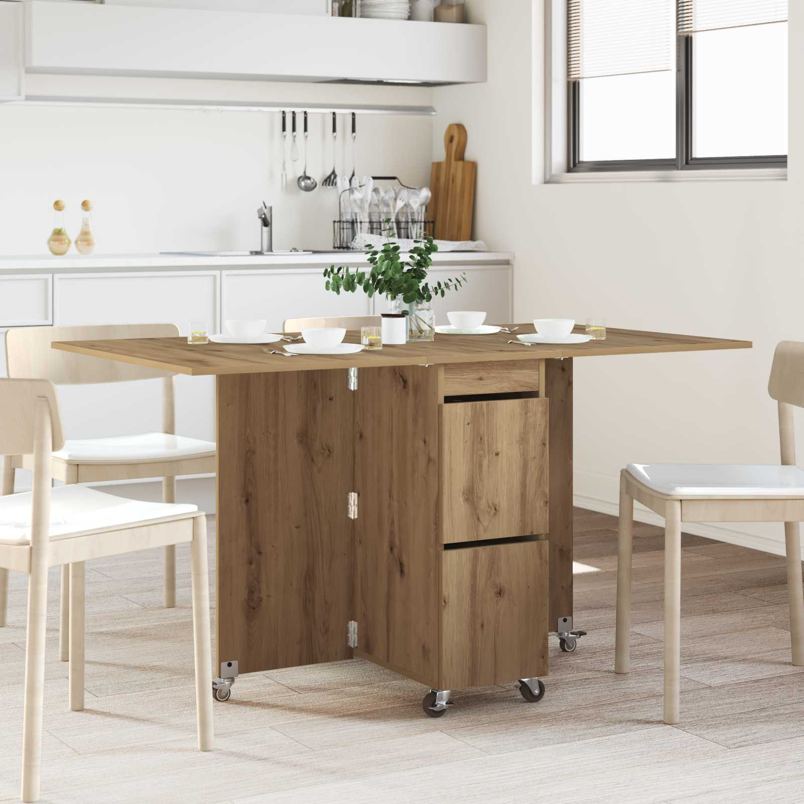 vidaXL Esstisch 140 x 80 x 77 cm Holzwerkstoff Artisan-Eiche