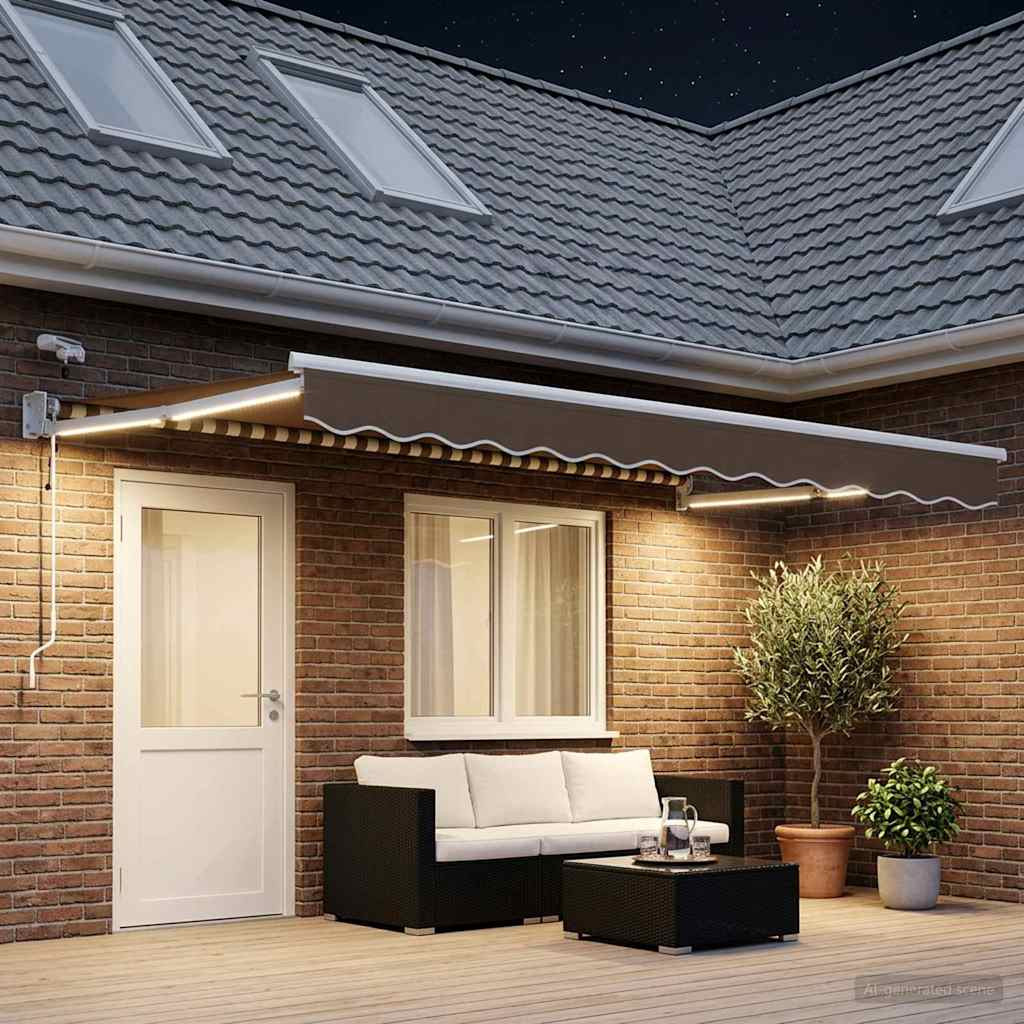 vidaXL Elektrische ausziehbare Markise Taupe