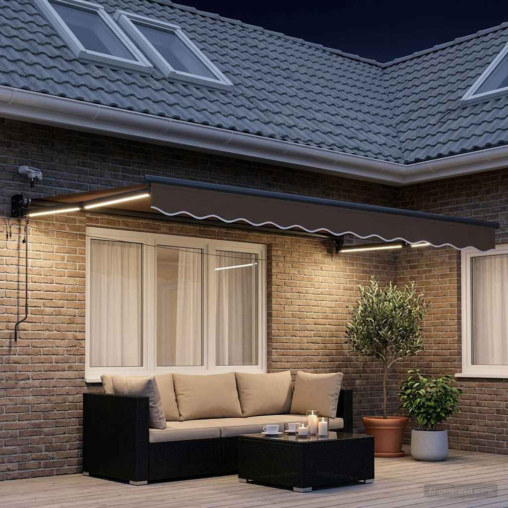 vidaXL Elektrische ausziehbare Markise Taupe