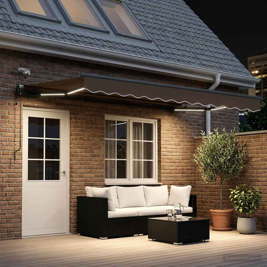 vidaXL Ausziehbare Markise Taupe 500 x 350 cm Polyester