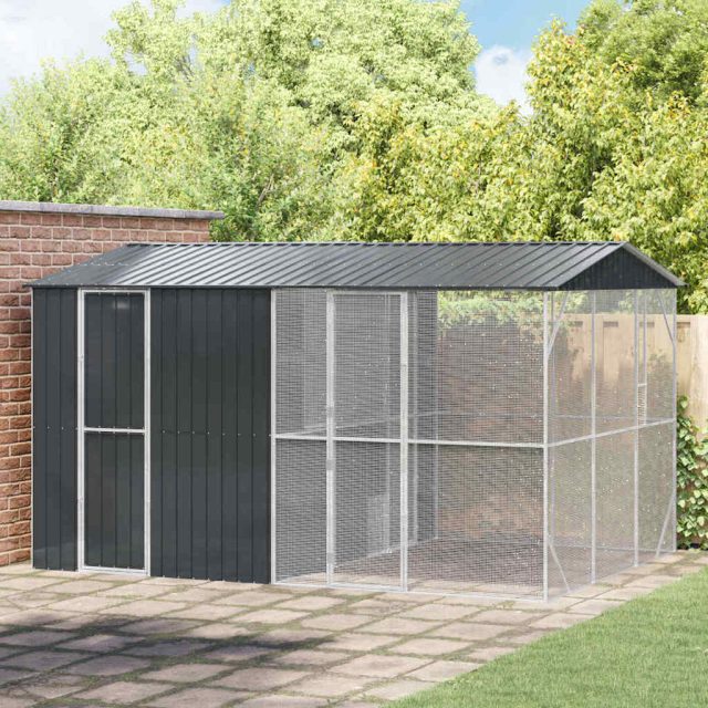 vidaXL Vogelkäfig Anthrazit 430 x 310 x 247 cm Verzinkter Stahl