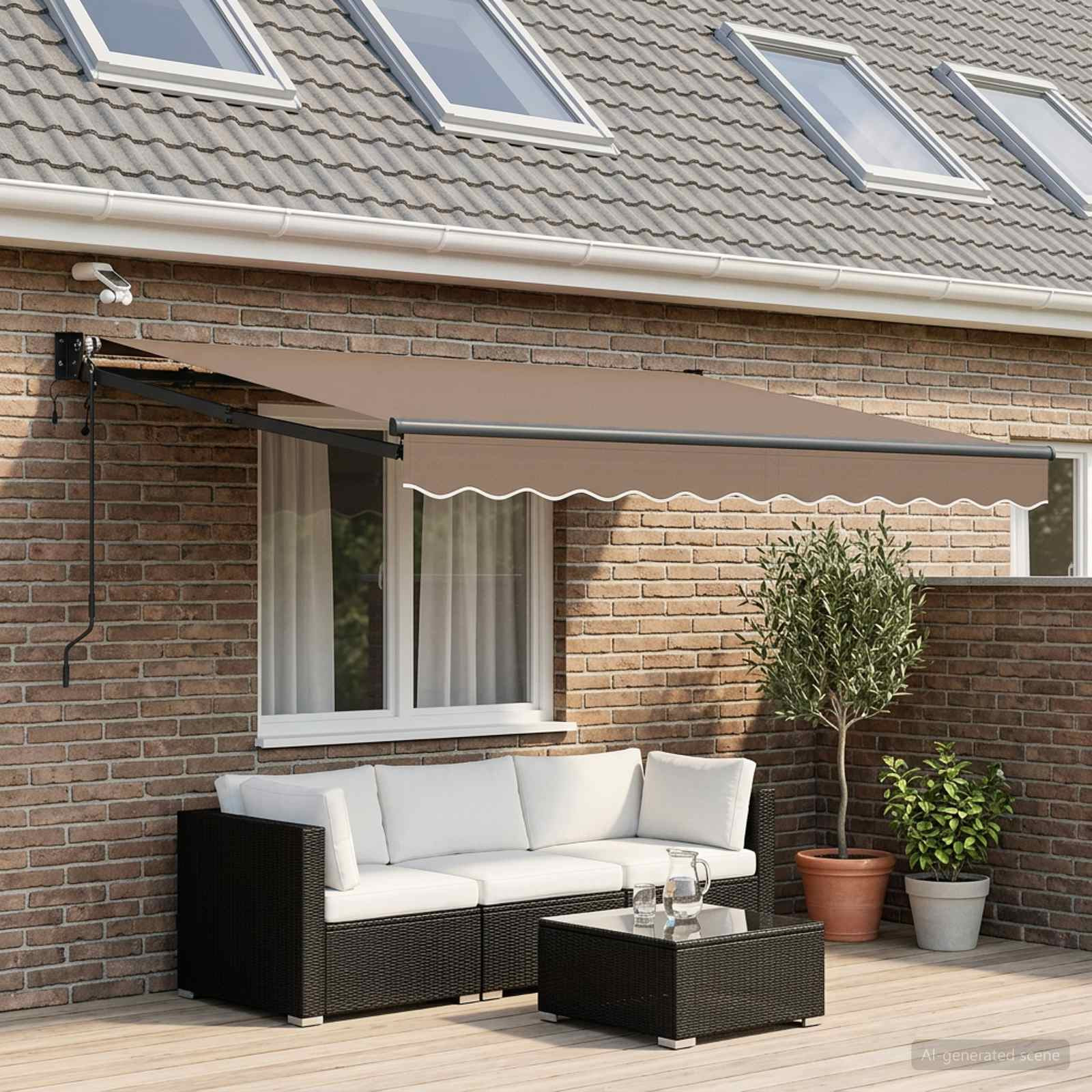vidaXL Elektrische ausziehbare Markise Taupe