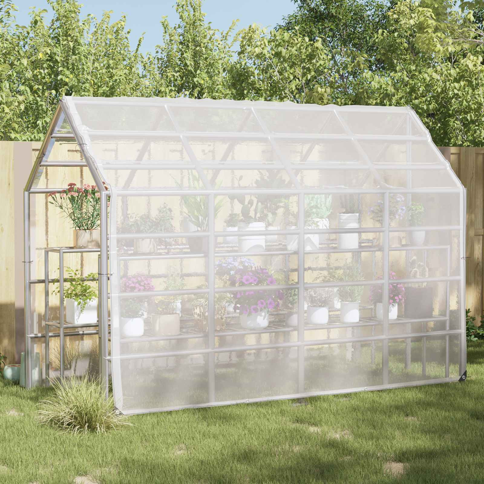 vidaXL Pflanzenabdeckung Transparent 3 x 3 m PE