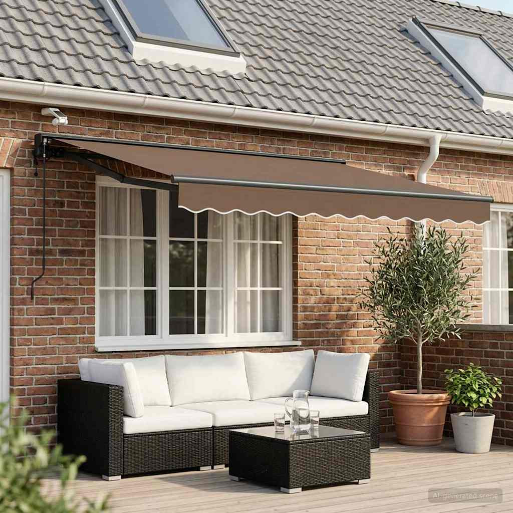 vidaXL Elektrische ausziehbare Markise Taupe 3,5 x 2 m