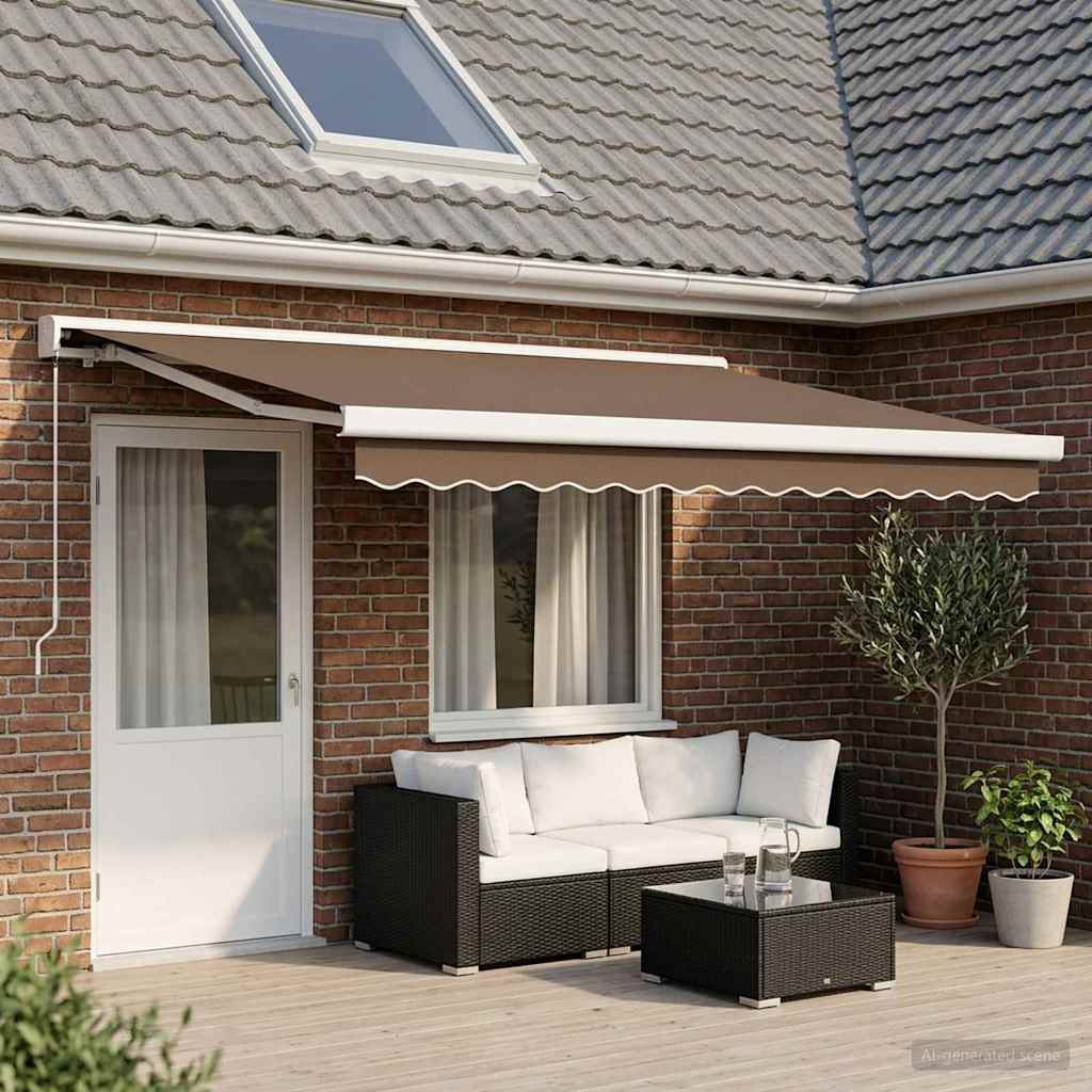 vidaXL Ausziehbare Markise Taupe 450 x 300 cm Leinen und Aluminium
