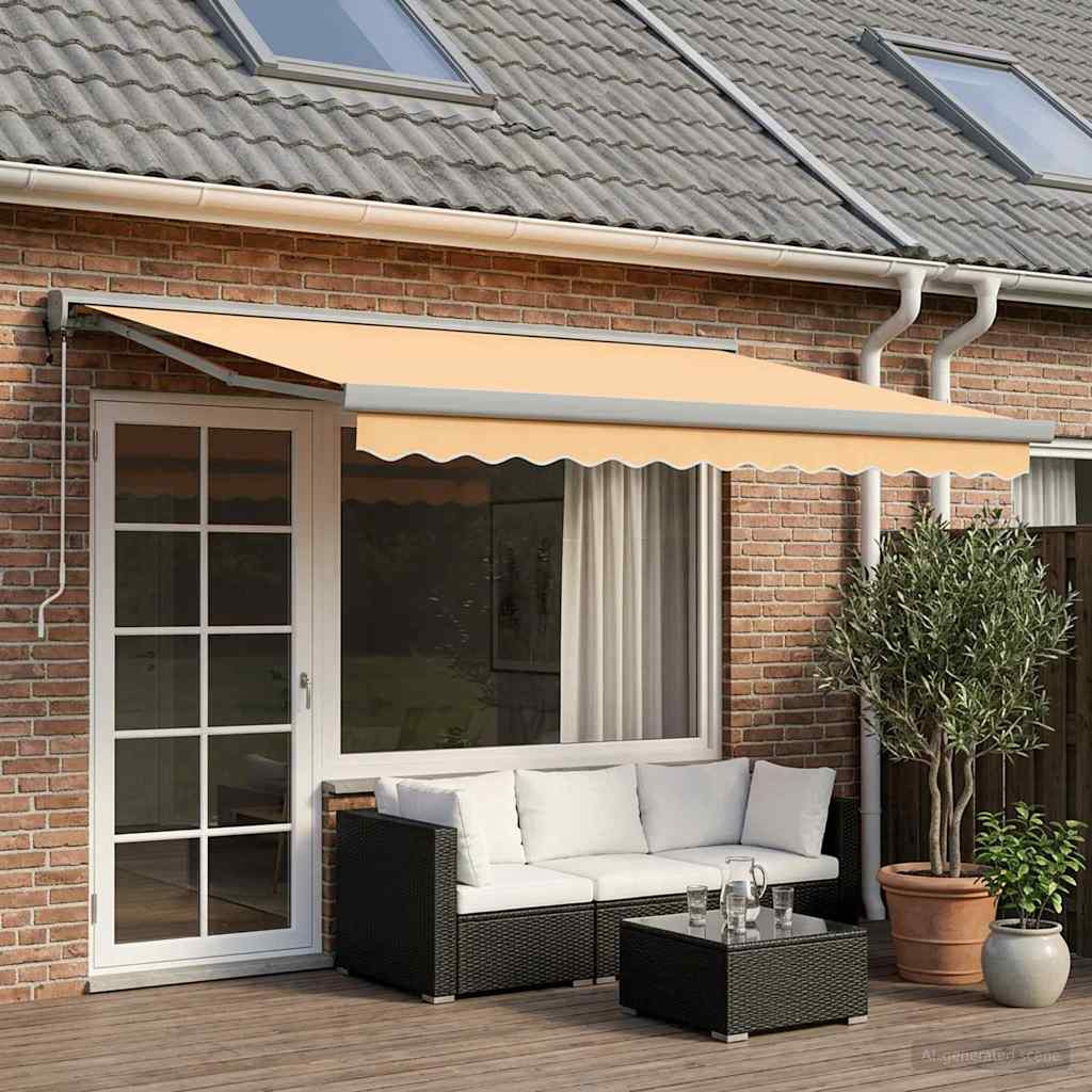 vidaXL Ausziehbare Markise Sand 450 x 300 cm Stoff und Metall