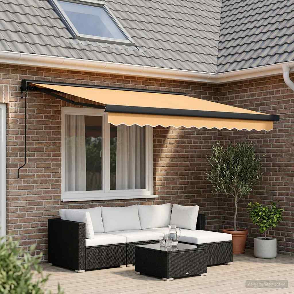vidaXL Ausziehbare Markise Sand 350 x 250 cm Stoff und Metall