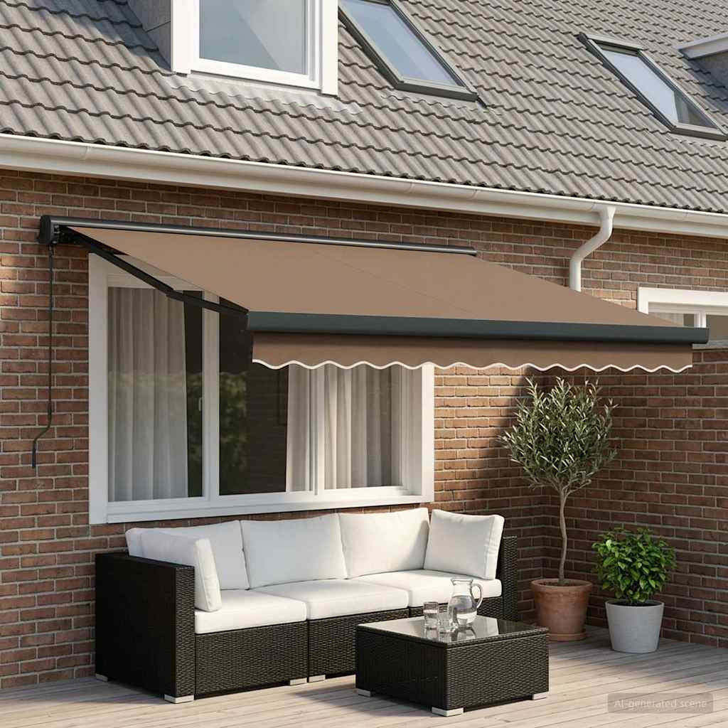 vidaXL Ausziehbare Markise Taupe 350 x 250 cm Stoff und Metall