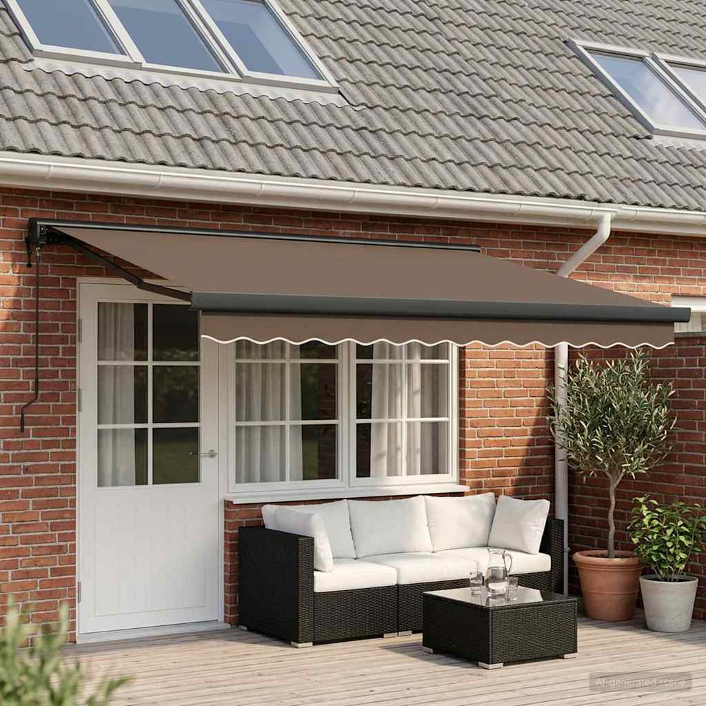 vidaXL Ausziehbare Markise Taupe 450 x 300 cm Stoff und Metall