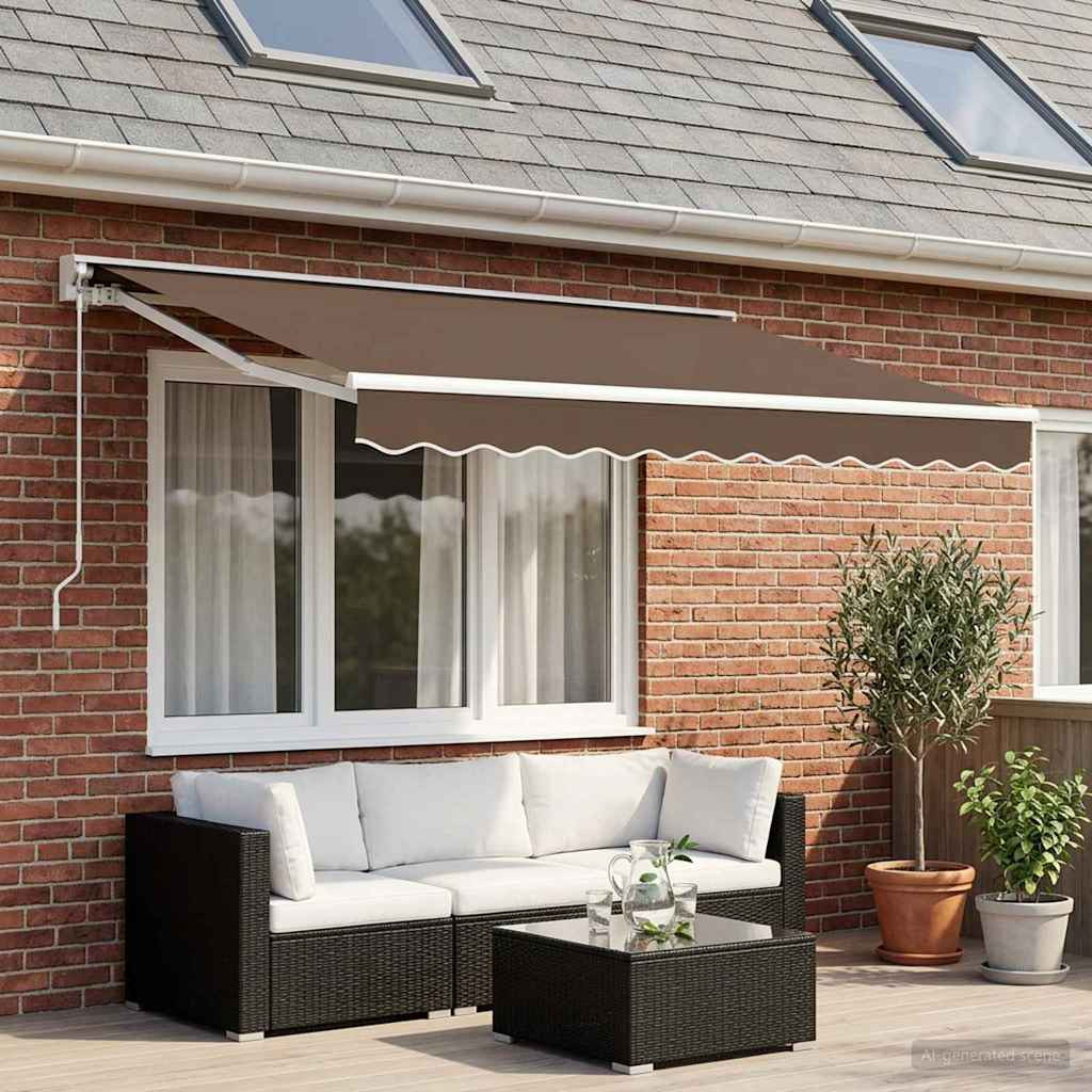 vidaXL Manuell einziehbare Markise Taupe 3,5 x 2,5 m