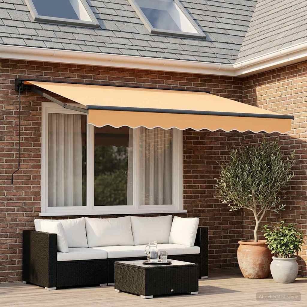 vidaXL Einziehbare Markise Sand 3,5 x 2,5 m Polyester und Aluminium