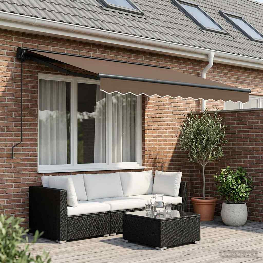 vidaXL Einziehbare Markise Taupe 3,5 x 2,5 m Polyester und Aluminium